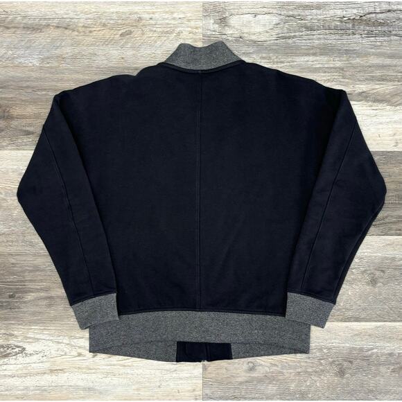 Under Armour Jacket Threadborne Black Gray Mens M Loose Zip Up Bomber Sweatshirt - Picture 3 of 8